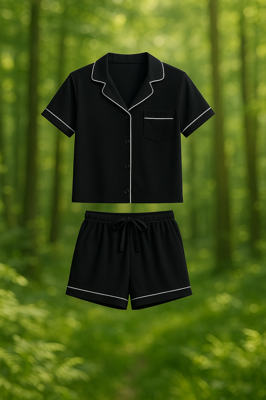 סט פיג'מה - שרוולים קצרים, מכנסיים קצרים